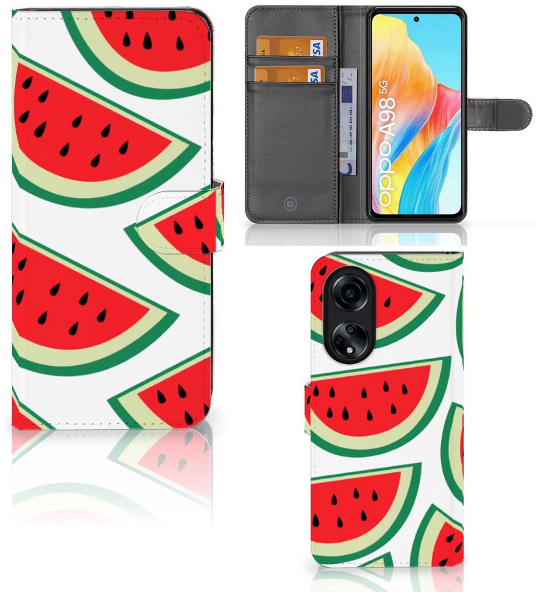 OPPO A98 5G Book Cover Watermelons