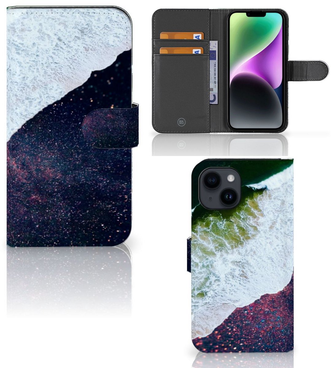 Boekhoesje voor iPhone 15 Book Case Sea in Space