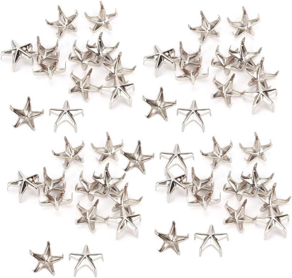 200 Pcs Zelfklevende Metaal Nieten voor DIY Creatieve Projecten, Scrapbooking en Decoratie Accessoires (Zilver)