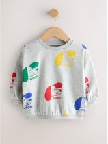 Next - Jongens - Sweatshirt met ronde hals en all-over print - Grijs