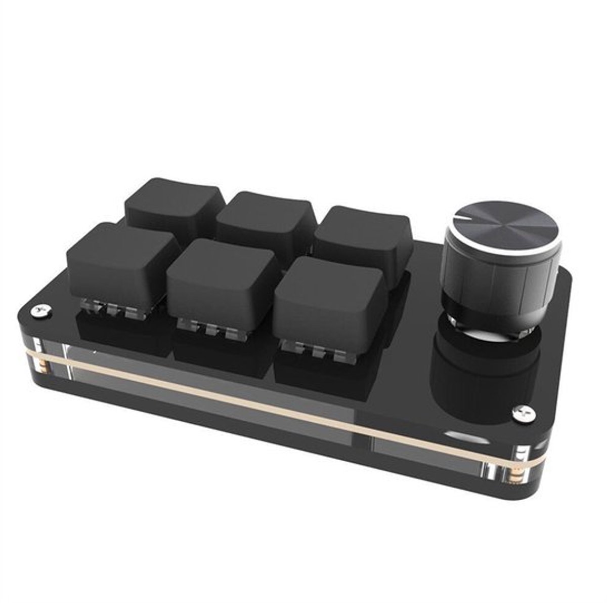 Mini-toetsenbord met 6 knoppen, programmeerbare toetsen, aangepaste sneltoetsen, mechanisch USB-toetsenbord-REWYTAZ
