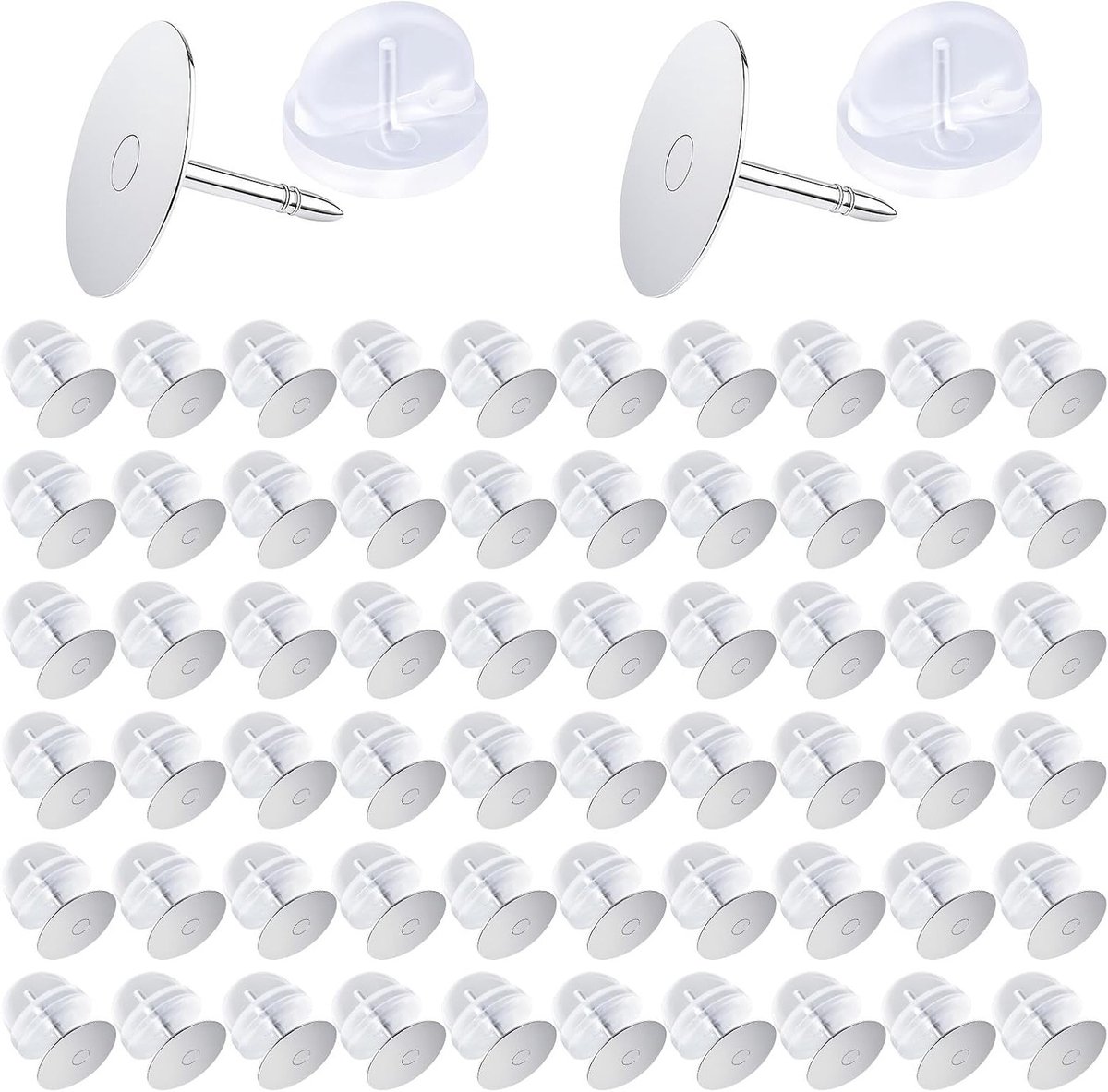 50 Paar Rubber Vlinder Klemmen, Vervangende Klemmen voor Emblemen, Speldjes en Enamel Pins, Ideaal voor Creatieve Projecten