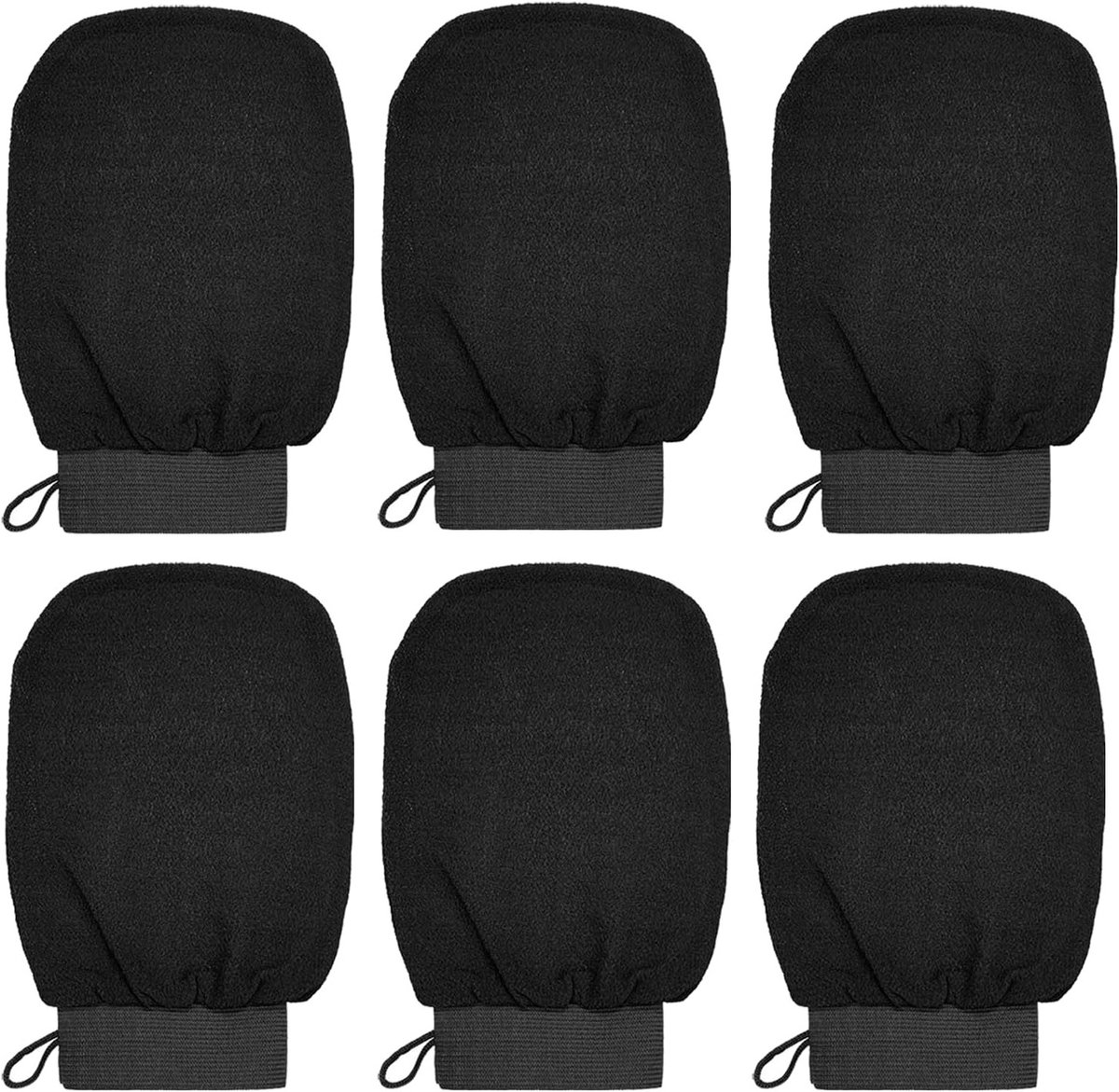 6 Stuks Exfoliatie Handschoenen voor Lichaam, Dubbelzijdige Scrubhandschoenen voor Dode Huidverwijdering, Diepe Lichaamsscrub voor Mannen en Vrouwen tijdens het Bad
