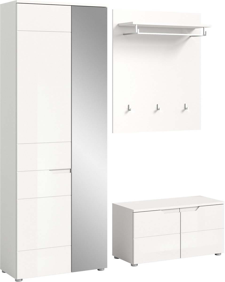 Solero garderobe opstelling S2 wit hoogglans, wit.