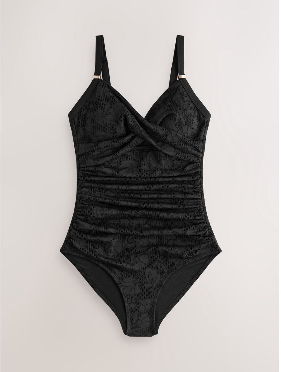 Next Dames - Vormgevend en buikcorrigerend badpak - Zwart Black Lace