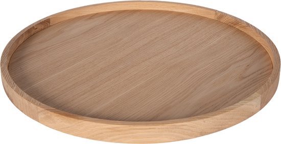 Foto: Atmooz tati dienblad 40 cm europees walnotenhout naturel ronde houten tray luxe serveerplank decoratieve schaal scandinavisch design verfijnd noten organische woonaccessoire plateau voor kaarsen decoratie
