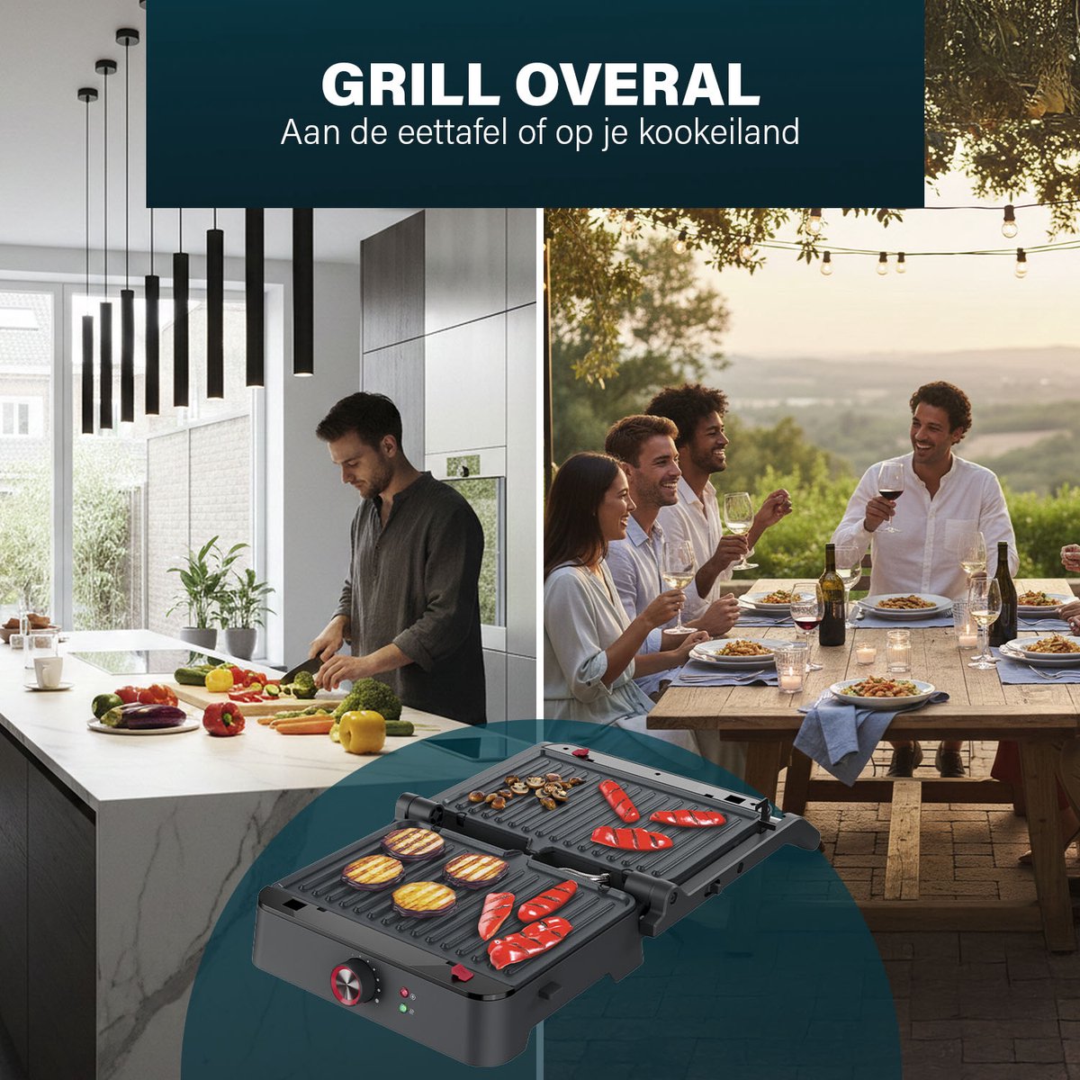Princess Contactgrill - tosti apparaat - Grill 27,5x18cm - 117502 - 1800W - Uitklapbaar - Uitneembare PFAS-vrije platen - vaatwasserbestendig — cadeau in Kookcadeaus - foto 7