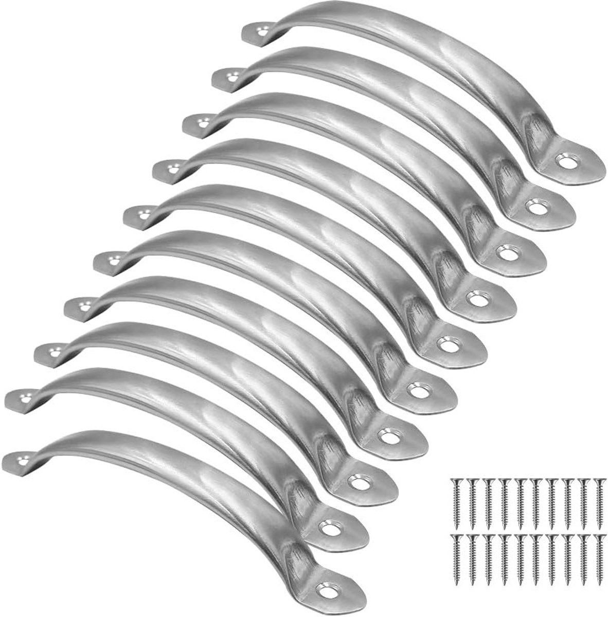 Stainless Steel Deurgrepen en Knoppen Set van 10 Stuks voor Keuken, Kasten, Lades en Badkamer Accessoires