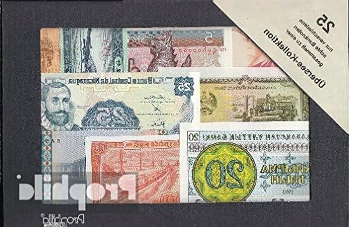 Buitenlandse Bankbiljetten - Verzamelbankbiljetten Papiergeld - Verzamelen Wereld - 25 Verschillende Stuks - 156 x 65 mm - Multicolor