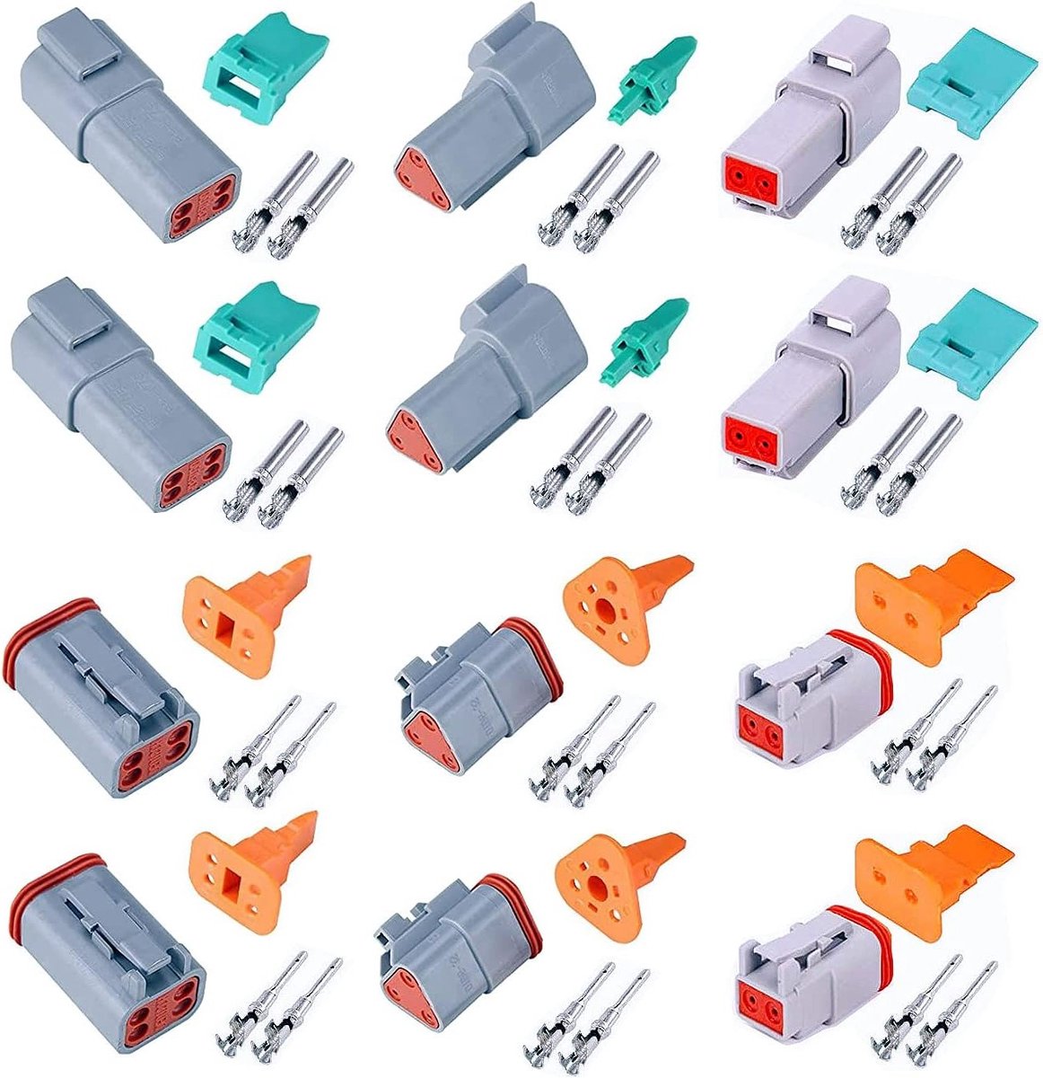 6 Sets van Waterdichte Elektrische Kabelconnectoren met 2/3/4 Pin voor Auto, Motor en Vrachtwagen, 22-18 AWG Verbindingen voor Betrouwbare Prestaties
