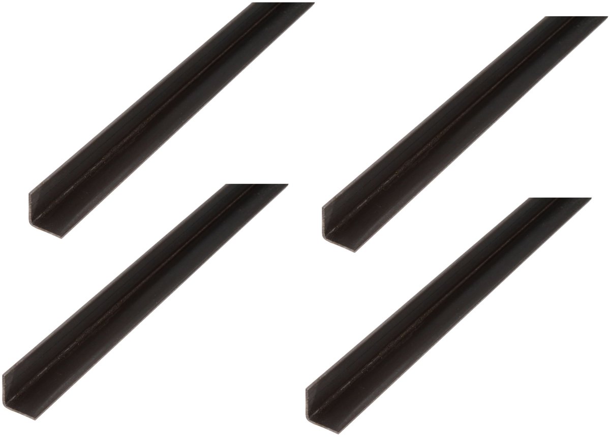 Alberts 4 x hoekprofiel, blank staal, 20 x 20 x 3 mm, lengte 1 m