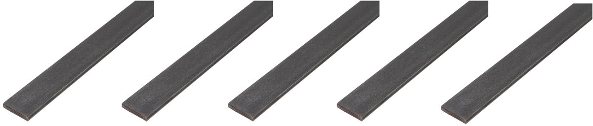 Alberts 5 x platte strip, blank staal, 30 x 2 mm, lengte 1 m