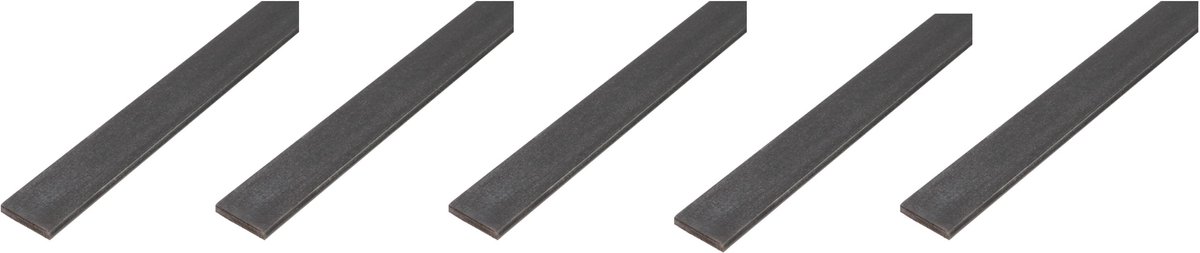 Alberts 5 x platte strip, blank staal, 25 x 2 mm, lengte 1 m