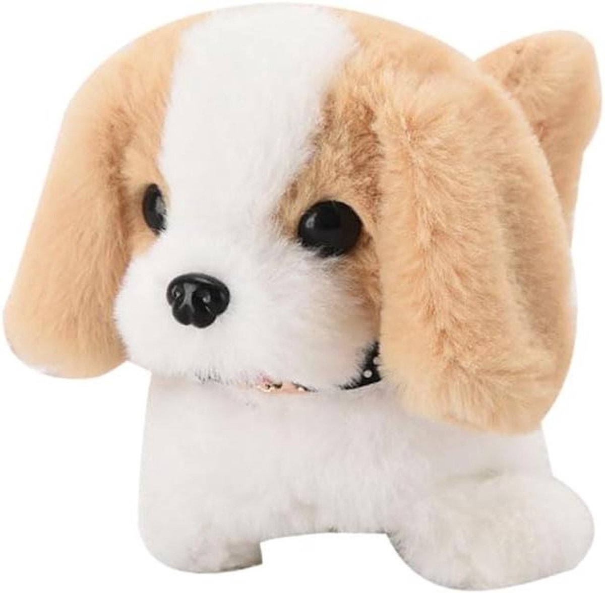 Pluche Interactieve Hond - Elektrische Puppy Speelgoed - Kinderspeelgoed - Blaft Loopt Kwispelt - 18x145x135cm - Beige