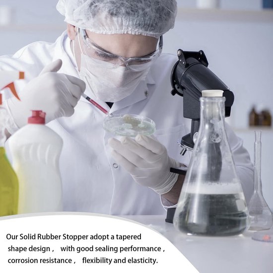 Rubberen Taps Toelopende Stekkers - Laboratorium Stoppen Gaten - Afsluiten van Gaten - Taps Ontwerp Enkel Gat van Merkloos — afbeelding 2
