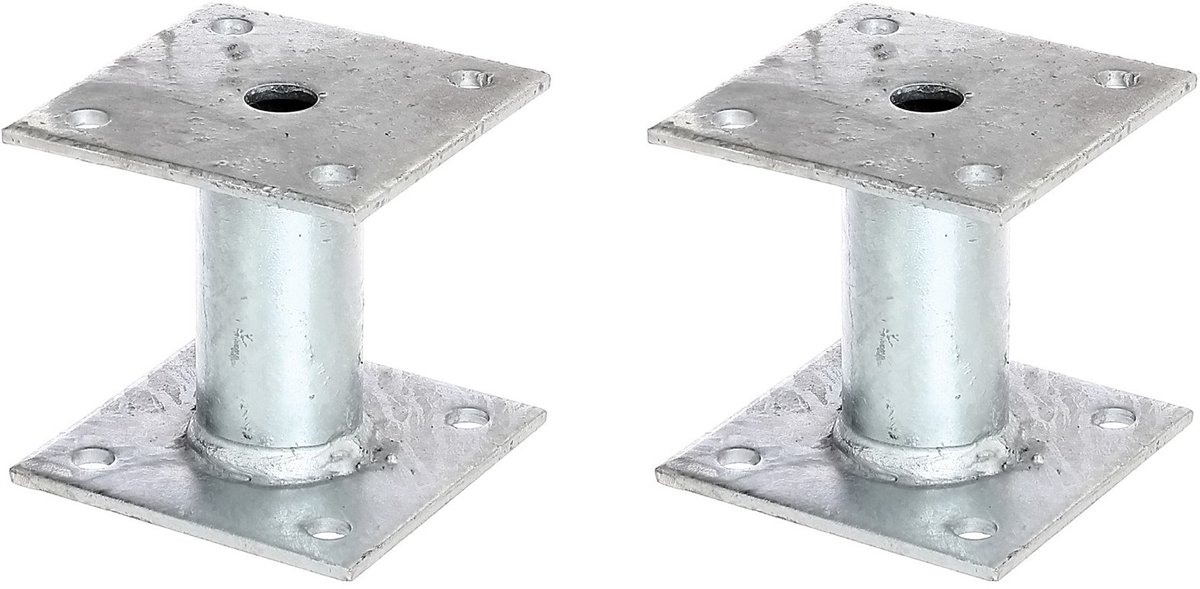 Alberts 215491 paalhouder | om op te schroeven | thermisch verzinkt | 100 x 100 mm | set van 2