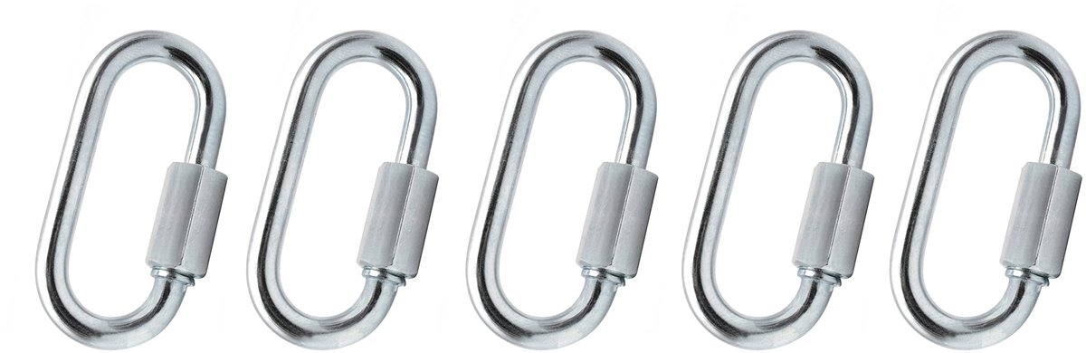 Vt products - Kettingen snelsluitingen - 5 stuks - Veilig en sterk - Verzinkt - Staal - Geschikt voor diverse toepassingen - 31,5 mm