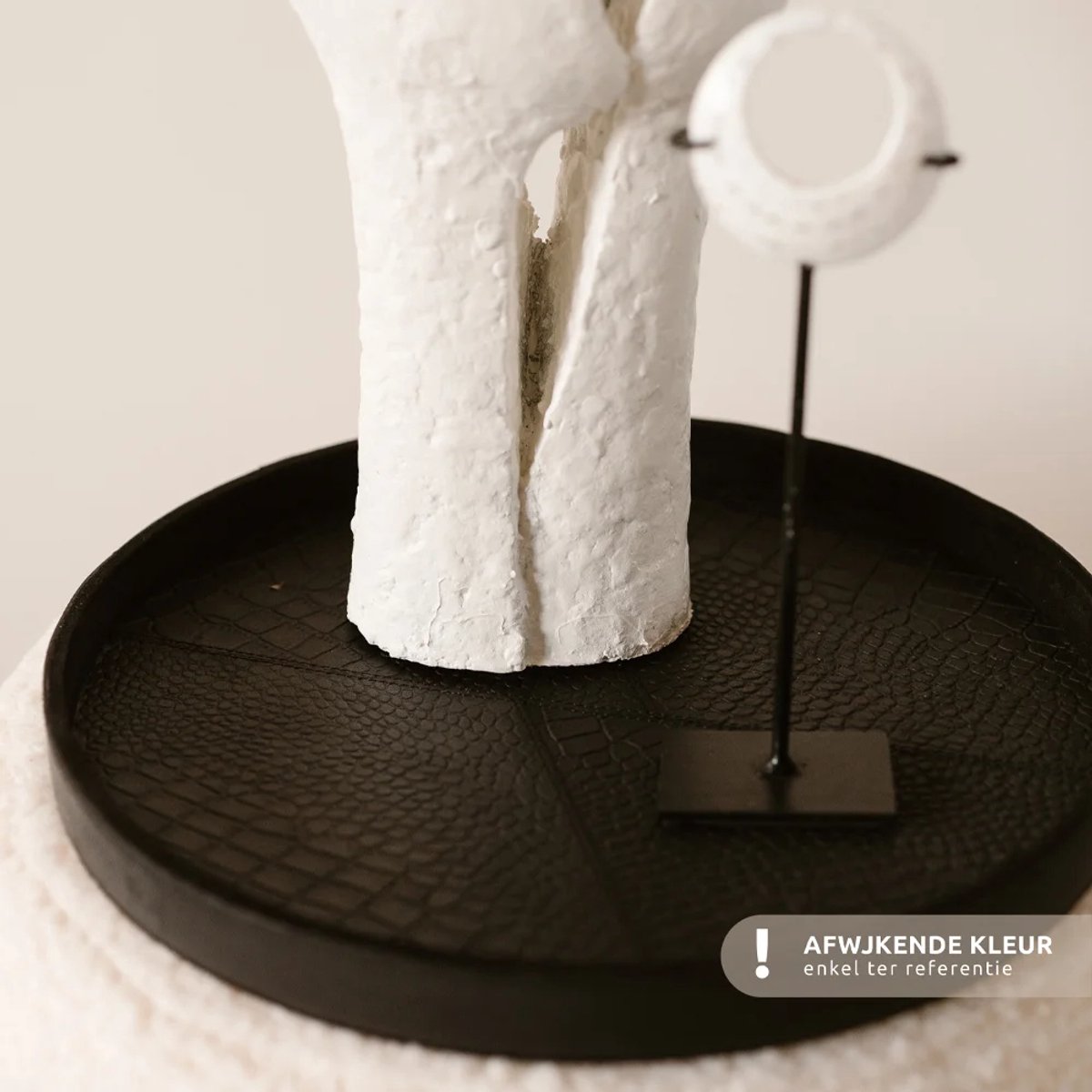 Chamada leren dienblad rond croco M donkerbruin