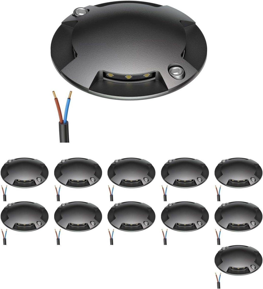 Grondlamp LED - Padverlichting Buiten - Terras Verlichten - Zijdelingse Lichtuitstraling - 70mm Ø - Antraciet