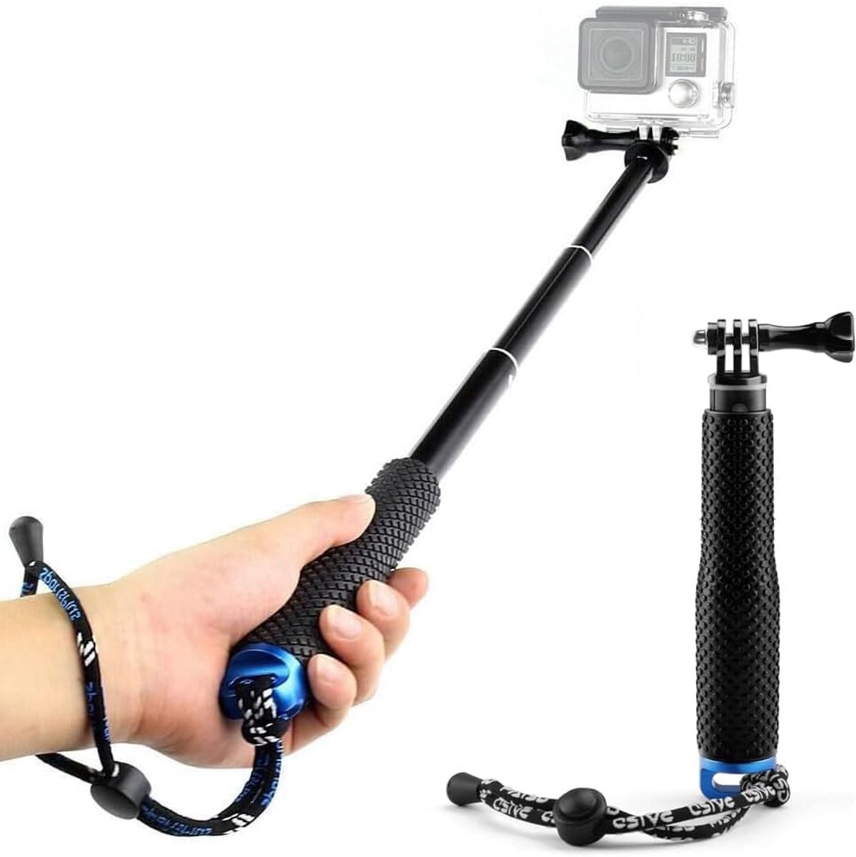 19 inch selfie stick - telescopic pole - voor GoPro - Insta360 - X3 - One - en andere actiecamera's