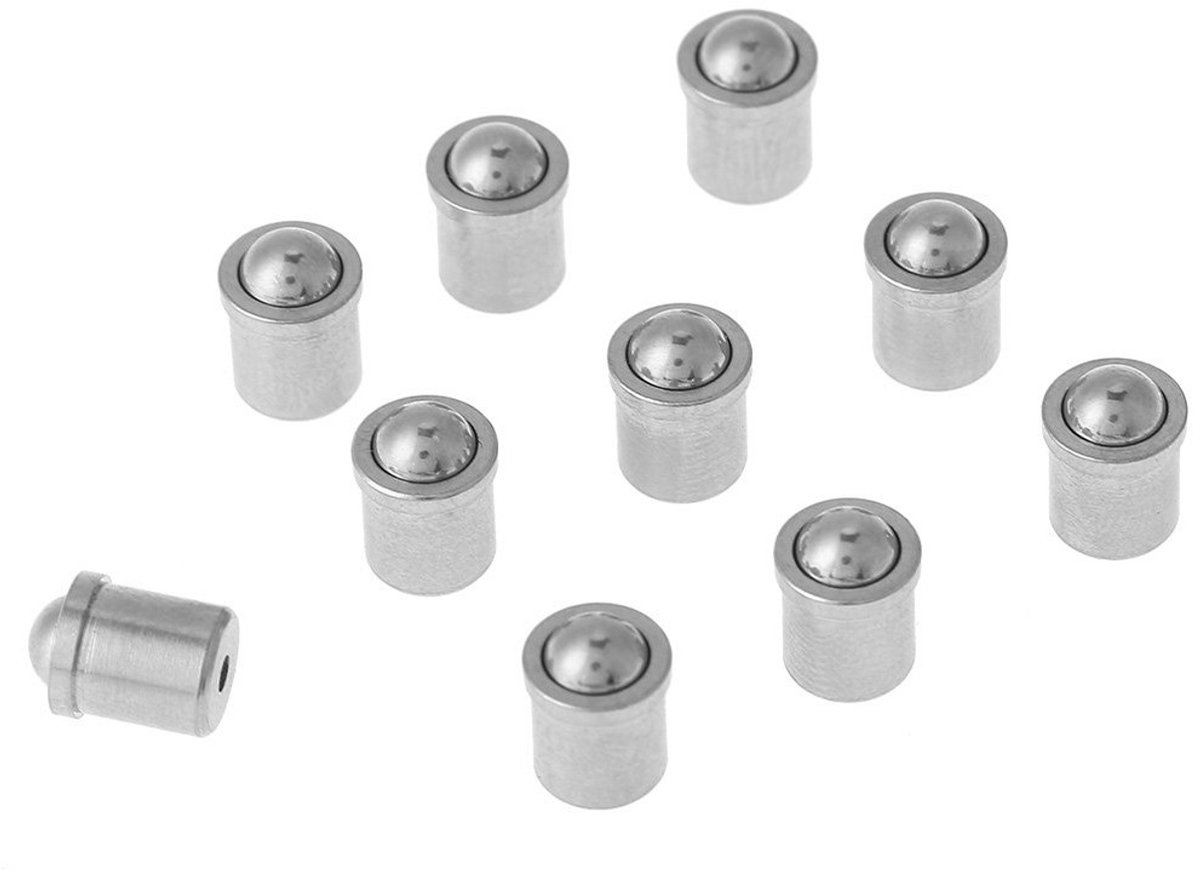 Set van 10 Ball Pesters in 304 RVS, Push Fit Ball Spring Pins voor Mechanische Apparaten, Klemmen en Automatische Machines - 5mm x 6mm