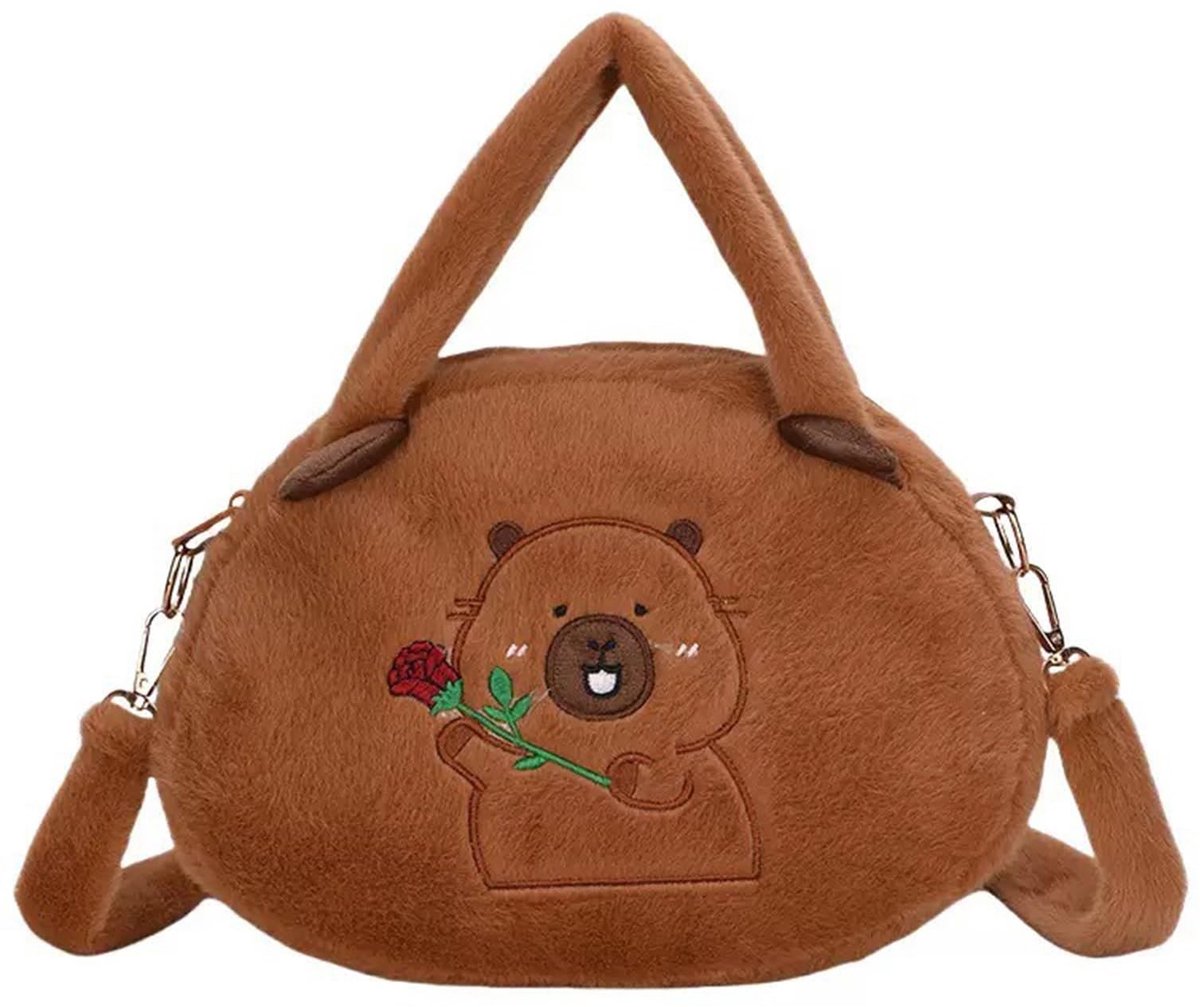 Allecto - Capybara Pluche tas - Schattige schoudertas voor meisjes - Perfect als cadeau - Pluche tas voor kinderen - Ideaal voor 6 tot 12 jaar