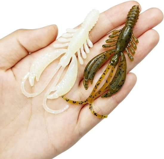 Zacht Kunstaas Kreeftjes - Vis Aas Set - Forel Vissen - Natuurlijke Beweging - 75 cm - Groen Wit — afbeelding 5