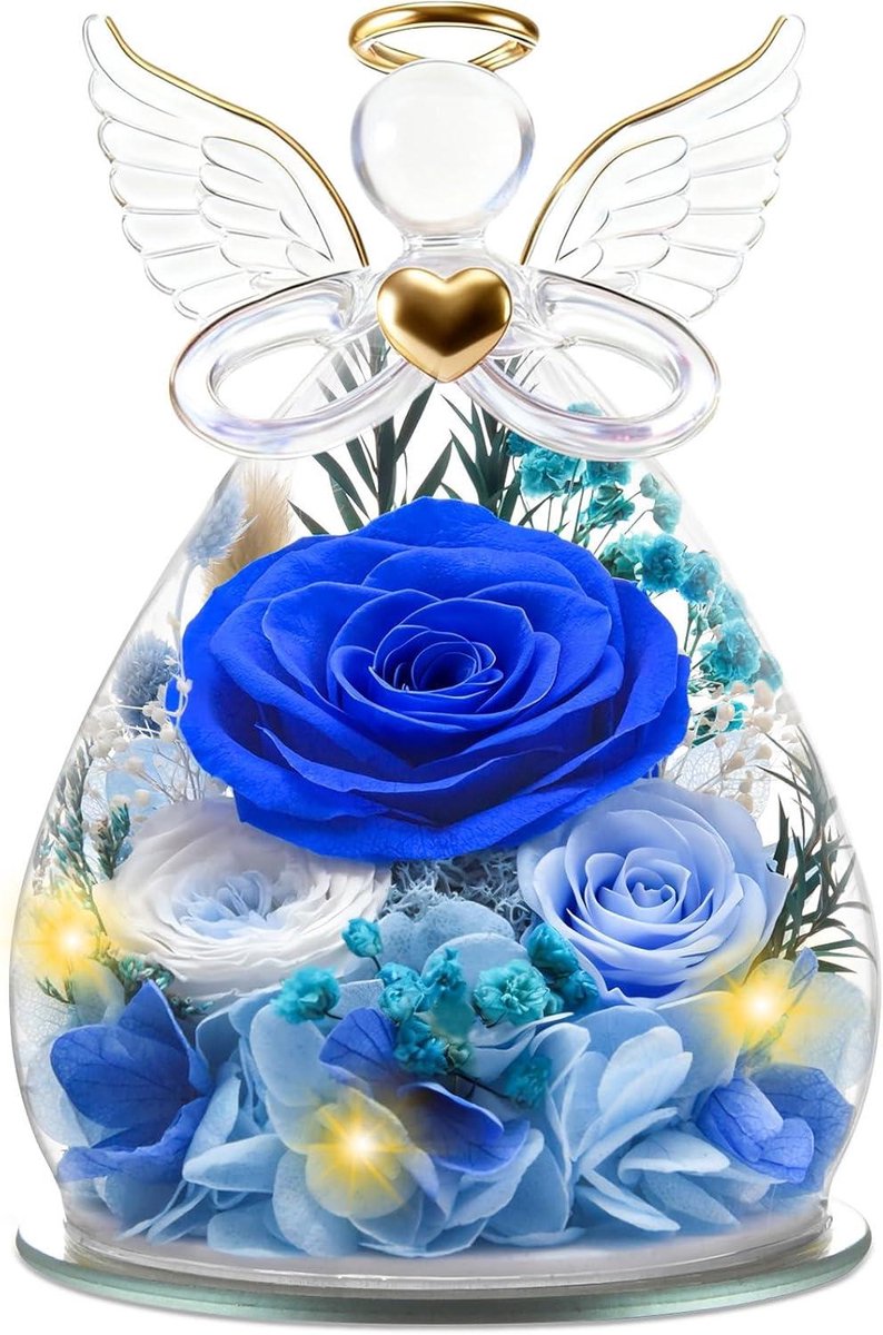 Engel met Rozen - Eeuwige Bloemen Decoratie - Romantische Sfeer Creëren - Echte Bloemen 3-5 Jaar Houdbaar