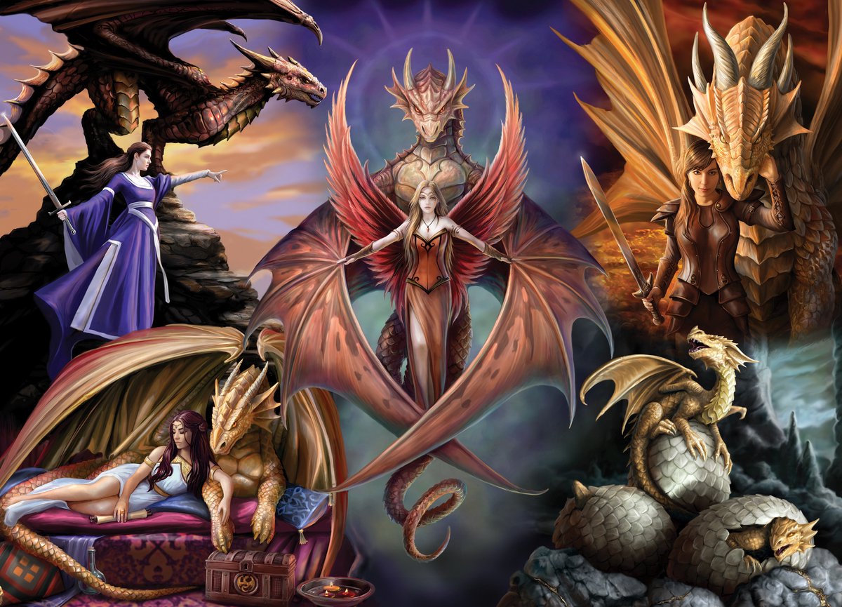 Bluebird Puzzle legpuzzel Anne Stokes - Dragon Fellowship - 1000 stukjes.