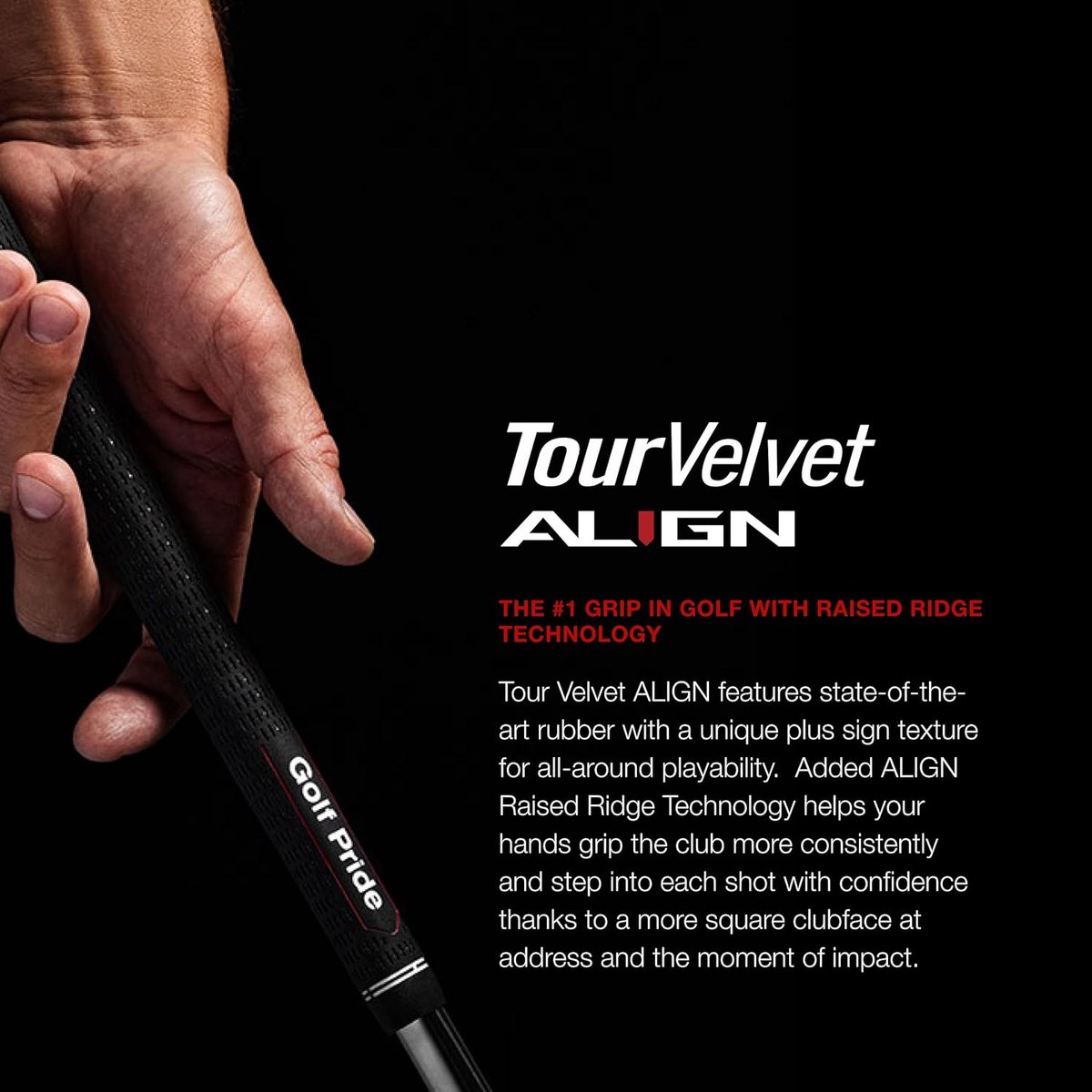 Golf Grip - Golf Club Grip - Golfen Verbeteren - Tour Velvet Technologie - Midsize .600 - Zwart Rood
