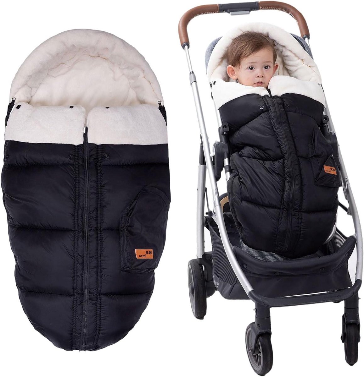 Winter Voetenzak - Baby Bunting Bag - Kinderwagen Warm Houden - Waterdicht Winddicht Materiaal - 978x495 cm - Grijs