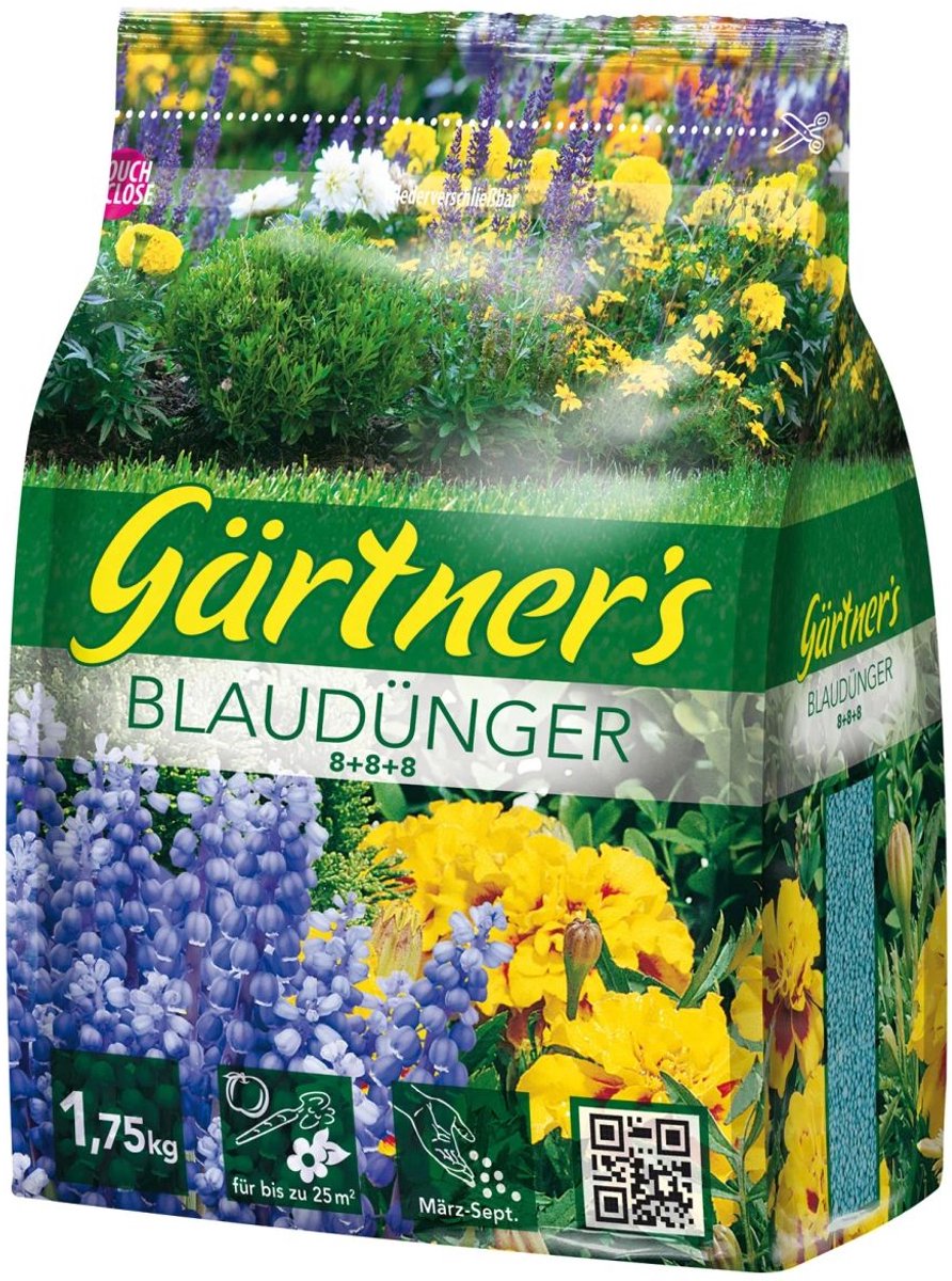 Blaudünger 1,75 kg – Universale meststof voor tuin, bloemen, sierstruiken, fruit, groenten en gazon met hoofd- en spoorelementen voor gezonde groei