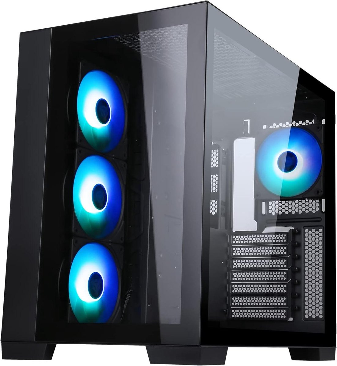 Gaming Computer Behuizing - PC Kast Tower - PC Bouwen - Gehard Glas Panel - 44.6 cm Diep - Zwart