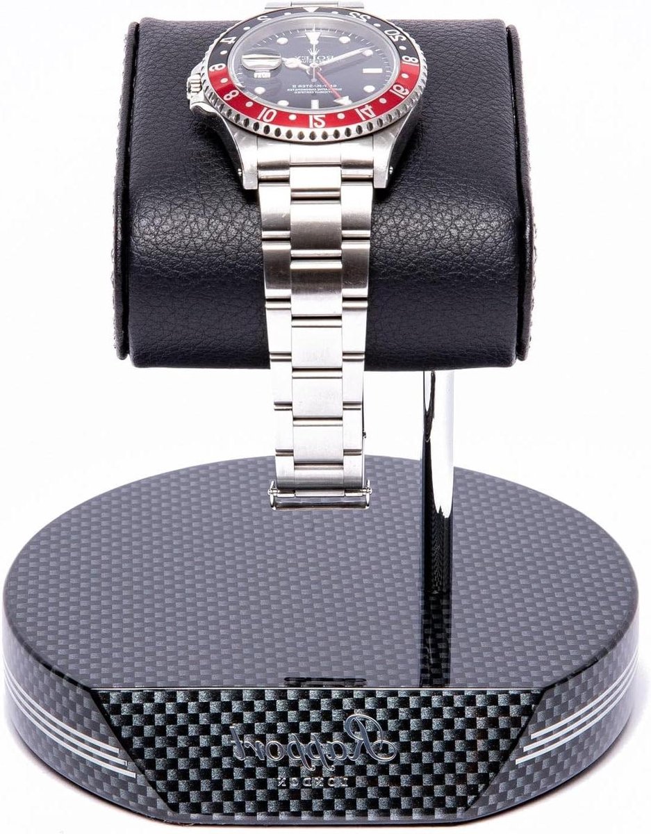 Horloge Standaard - Horloge Houder - Horloges Presenteren - Met Manchetknopen Opbergvak - 15.9 cm - Zwart