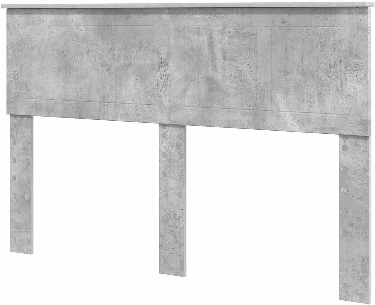 Hoofdbord Bewerkt Hout - Bedkopstuk Modern - Slaapkamer Decoratie - Minimalistisch Rechthoekig Design - 140 cm - Betongrijs