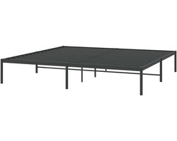 Bedframe Metaal - Ledikant Tweepersoons - Slaapkamer Inrichten - Robuuste Constructie - 200x200 cm - Zwart