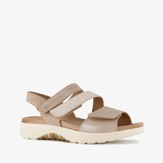 Hush Puppies leren dames sandalen beige - Maat 40 - Uitneembare zool