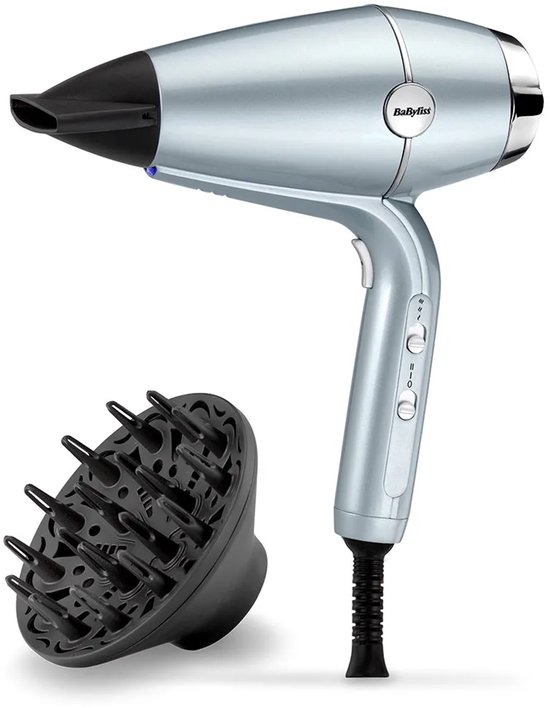 BaByliss Hydro-Fusion 2100 Föhn D773DE - Advanced Plasma Technologie - Diffuser - 2100 Watt