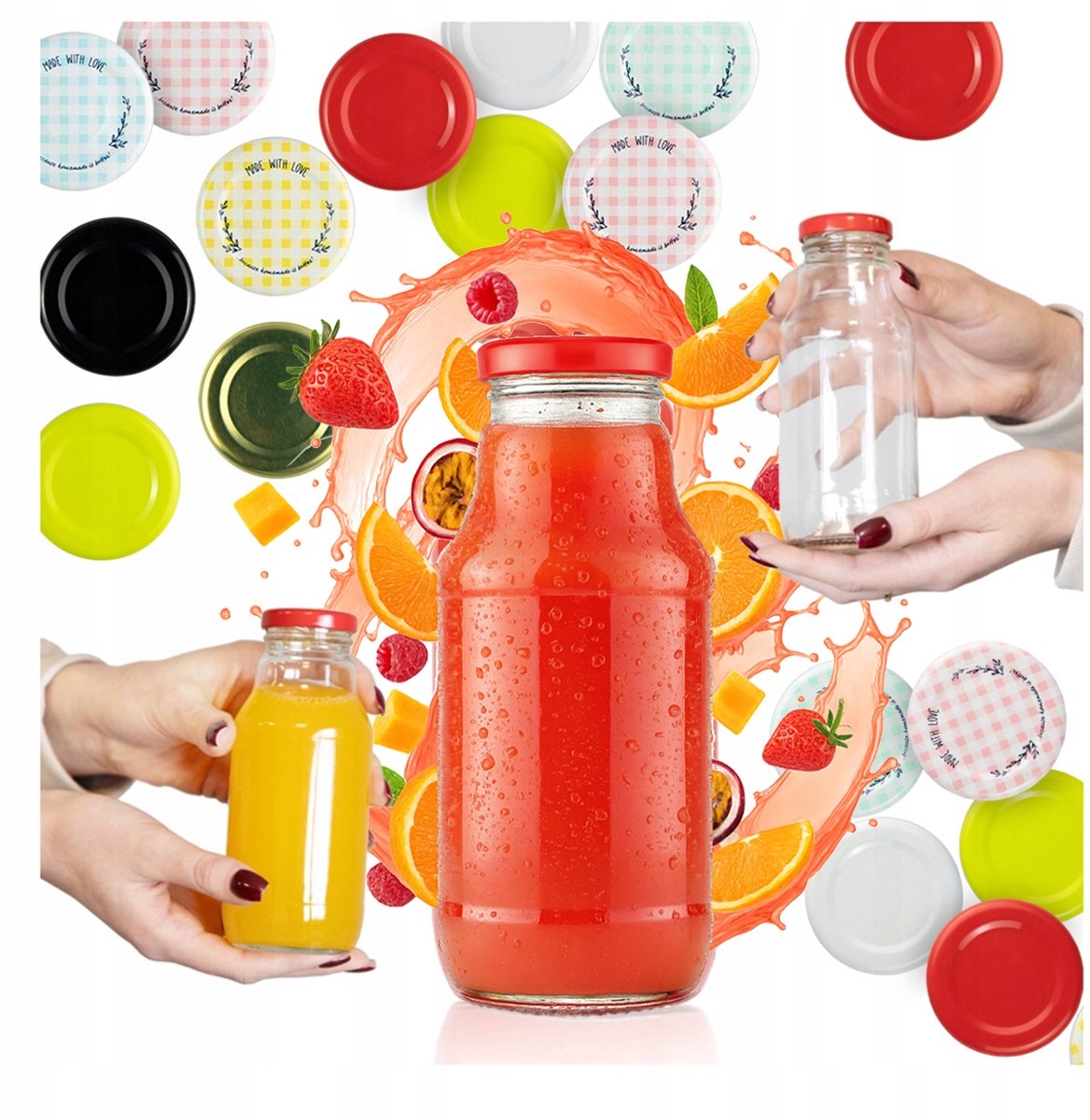 Bimberek KUBUŚ - Glazen Flessenset - 330ml - Zakrętka - Temperatuurbestendig