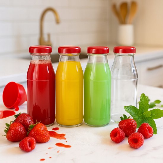 Bimberek Juice Serie - Glazen Flessen - 125ml - Schroefdop - Set van 10 — afbeelding 3