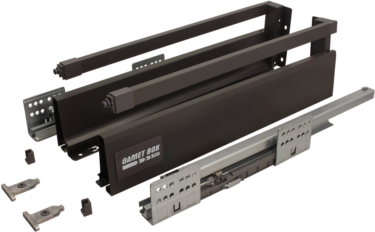 Gamet BOX2 Serie - Antraciet Schuiflade - Kwadratisch Reling - 300mm