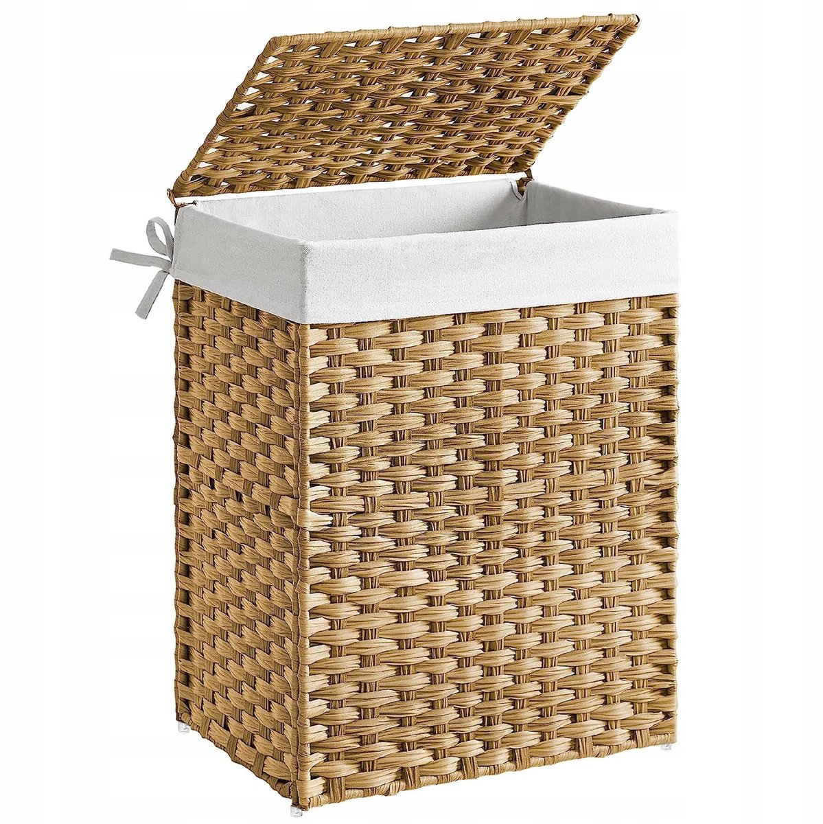Songmics - Wasmand - Handgeweven Rattan - 90L - Organizer met Deksel