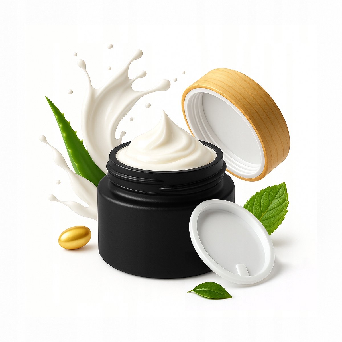 Słoik Serie - Glazen Pot - 50g - Zwart Mat - Kosmetisch Gebruik