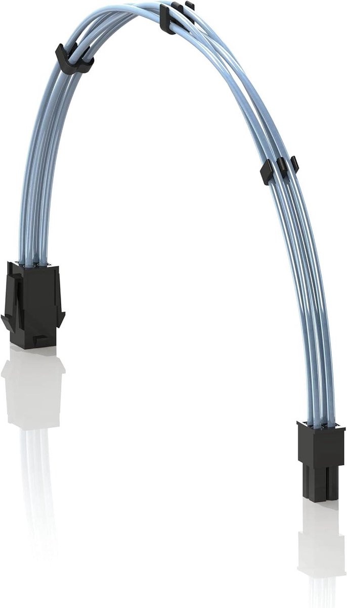PSU Kabelverlenging - Voedingskabel Verlengstuk - PC Modding - Teflon Omhulsel - 30cm - Blauw