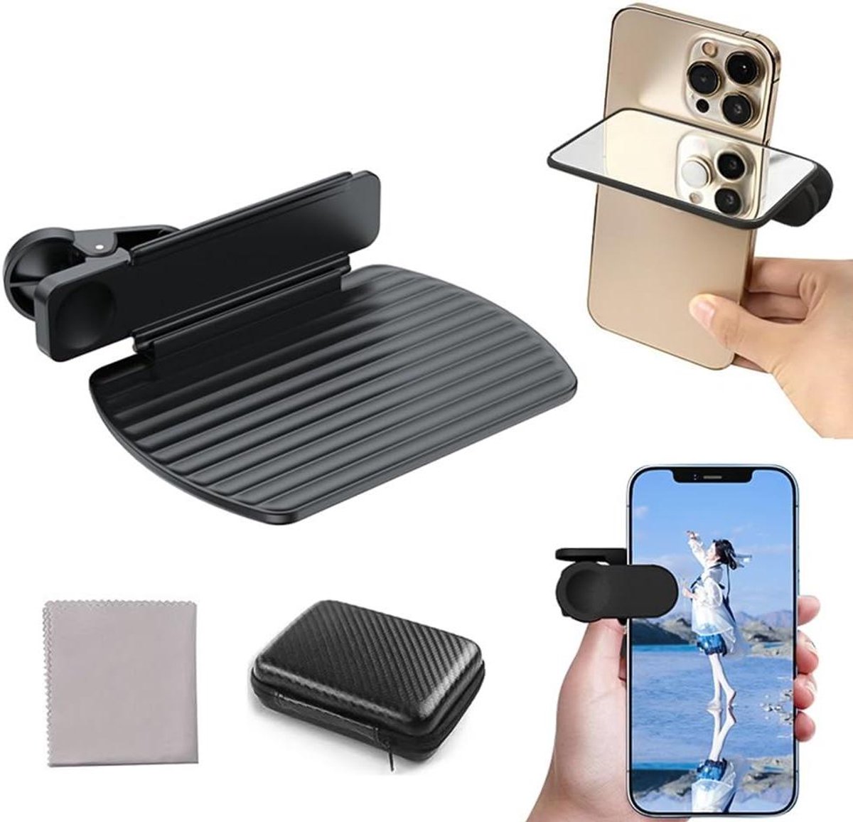 Smartphone Camera Spiegel - Reflectie Clip Kit - Unieke Foto's Maken - Verstelbare Reflectie
