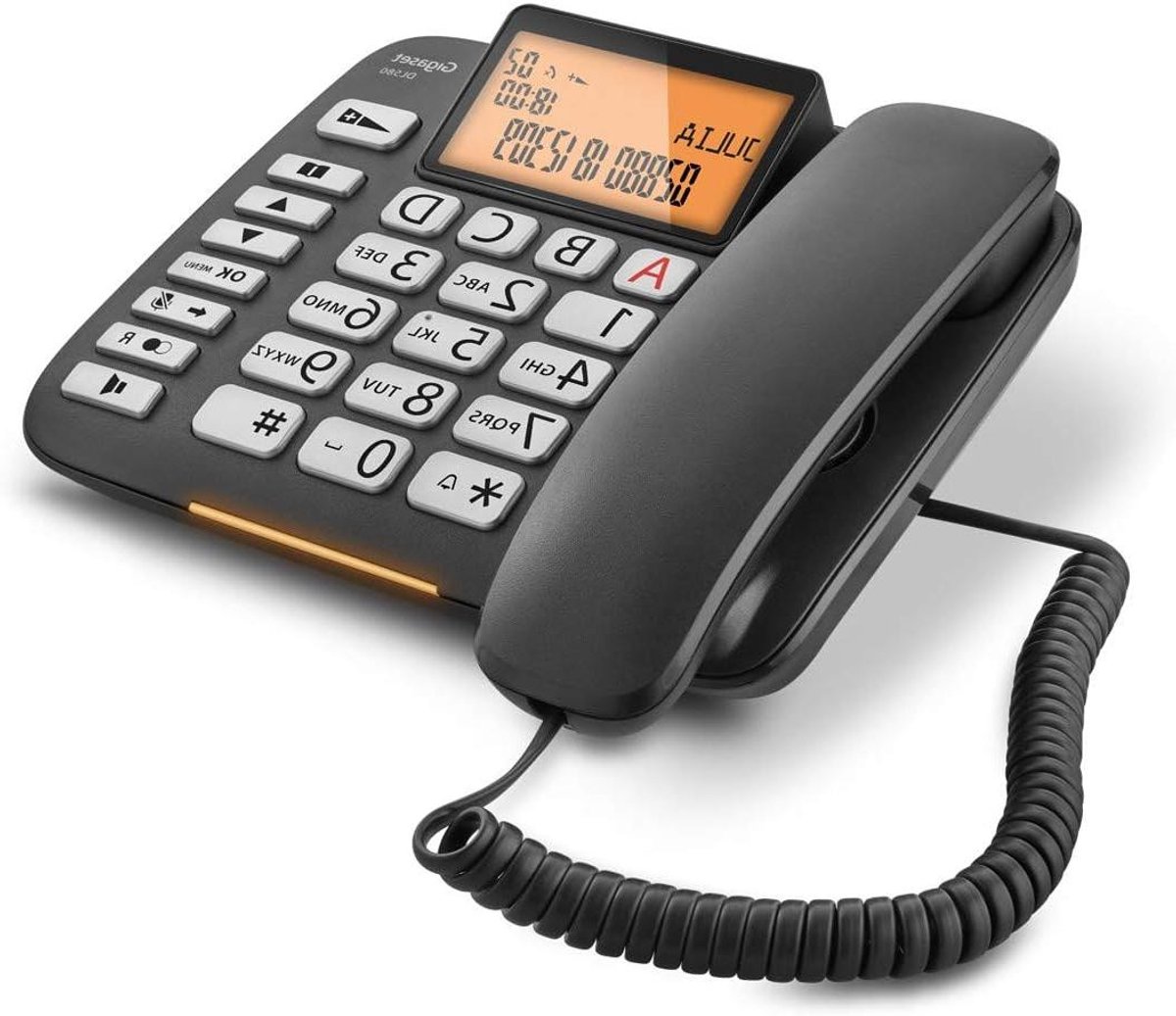 Vaste Telefoon - Bedrade Telefoon - Thuisgebruik Gemak - Grote Toetsen Display - 195 cm - Zwart