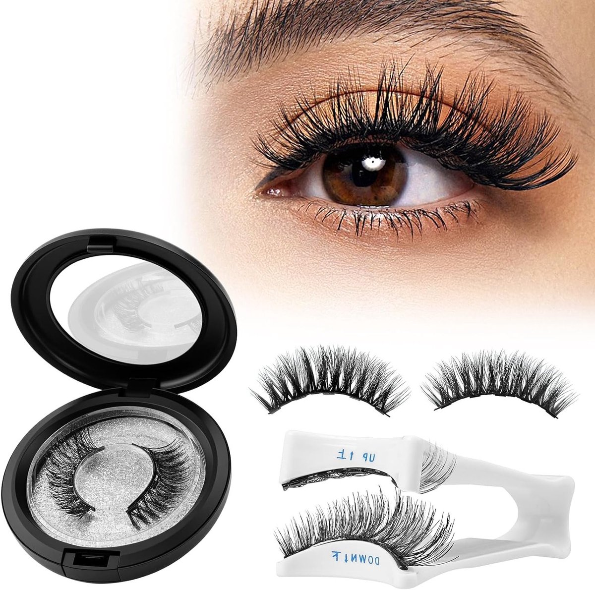 Natuurlijke Magnetische Wimpers zonder Lijm, Herbruikbaar, Perfect voor Feestjes, Bruiloften en Fotoshoots