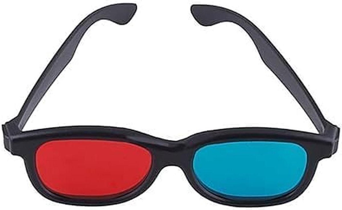 3D-bril - Anaglyph bril - Films kijken - Universeel ontwerp - 17 x 5.5 x 3.2 cm - Rood en blauw