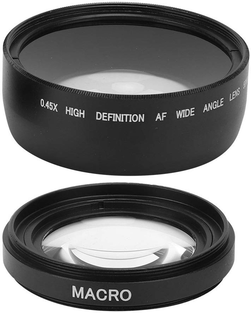 Vt products - 58MM Wide Angle Lens - 0.45x Vergroting - Geschikt voor Landschapsfotografie - Aluminium + Optisch Glas - Voor 58MM Camera Lenzen