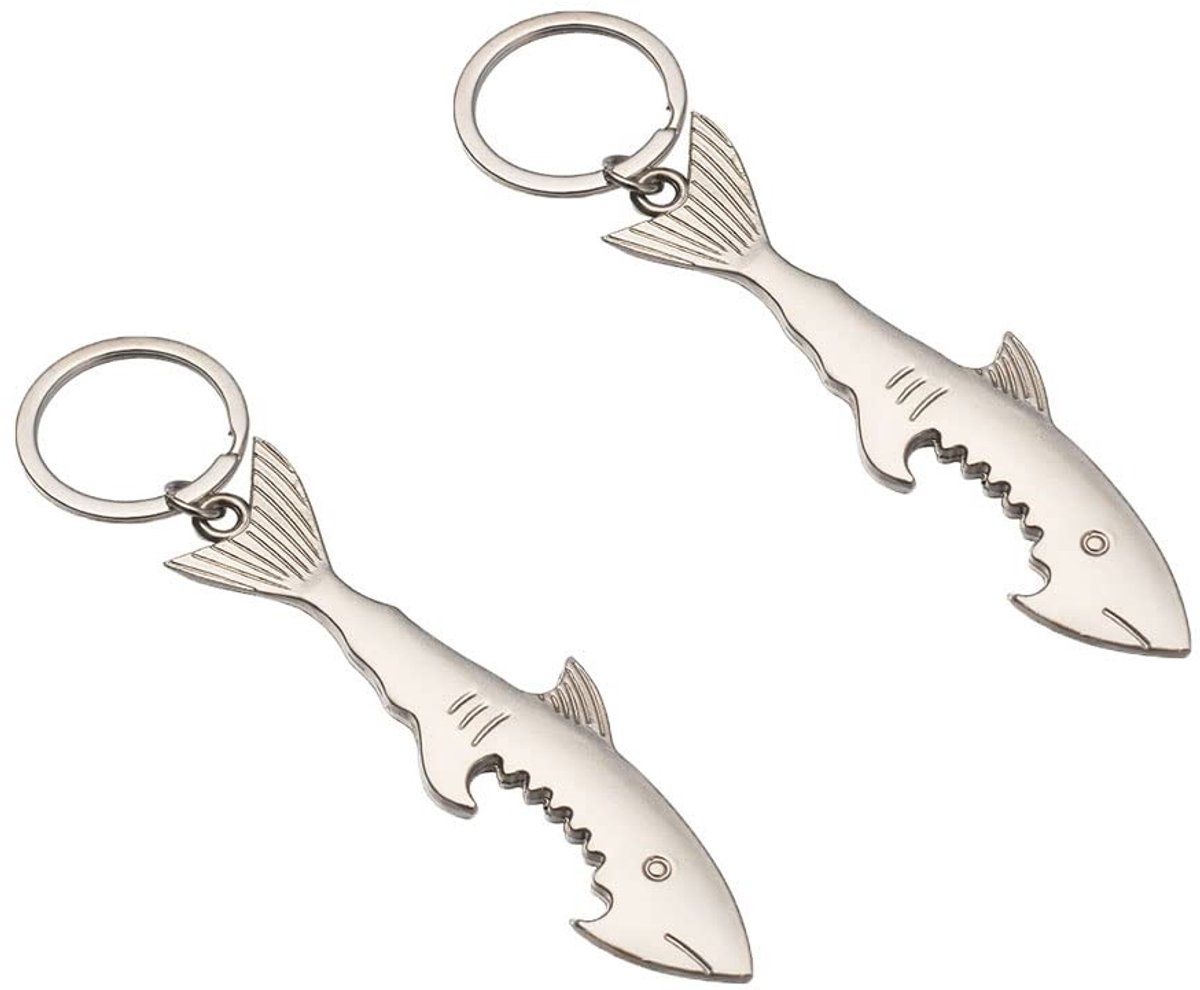 Store_9 - Shark Bottle Opener - Metalen Flesopener - Creatief ontwerp - Zilver - Sleutelhanger - Gepersonaliseerd geschenk - Geschikt voor mannen e...